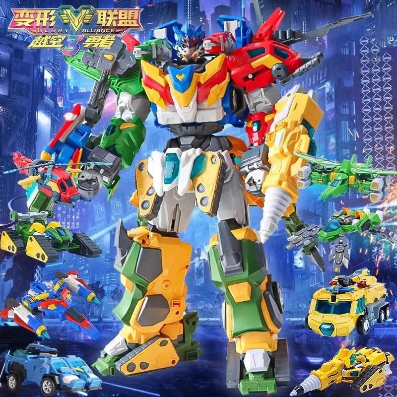 8 in 1 Transformation Toys Robot Car Plastic Model Toys Action Figure Anime Movie Series ABS 35CM Children Birthday Gift