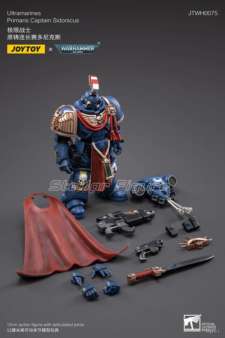 【SF】JOYTOY Warhammer 40K 1/18 Action Figure Ultramarines Primaris Captain Sidonicus Model Toys Gifts Collection