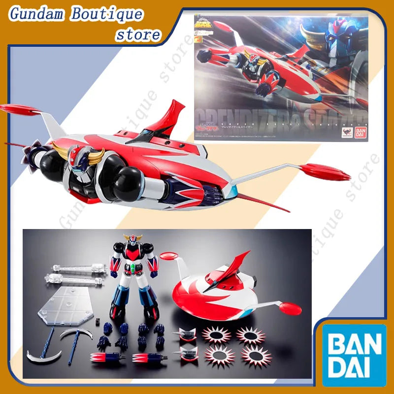 Bandai Genuine SR SUPER ROBOT CHOGOKIN GRENDIZER & SPAZER UFO SET Anime Action Figure Collectible Model Toys Ornaments Gift Kid