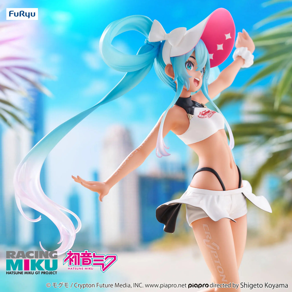 Original Furyu Hatsune Miku GT Project Trio-Try-iT Figure -Racing Miku 2024 Summer Holiday ver Pvc Action Figures Model Figurine