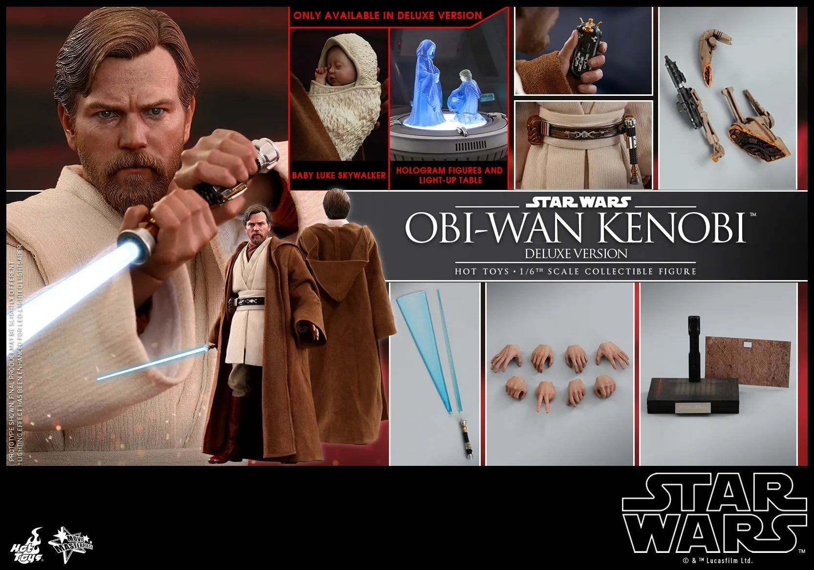 Hot Toys Obi Wan Kenobi MMS478 One Sixth Scale Deluxe Actionfigur Jedi Ritter Sammlerstück für Filmfans
