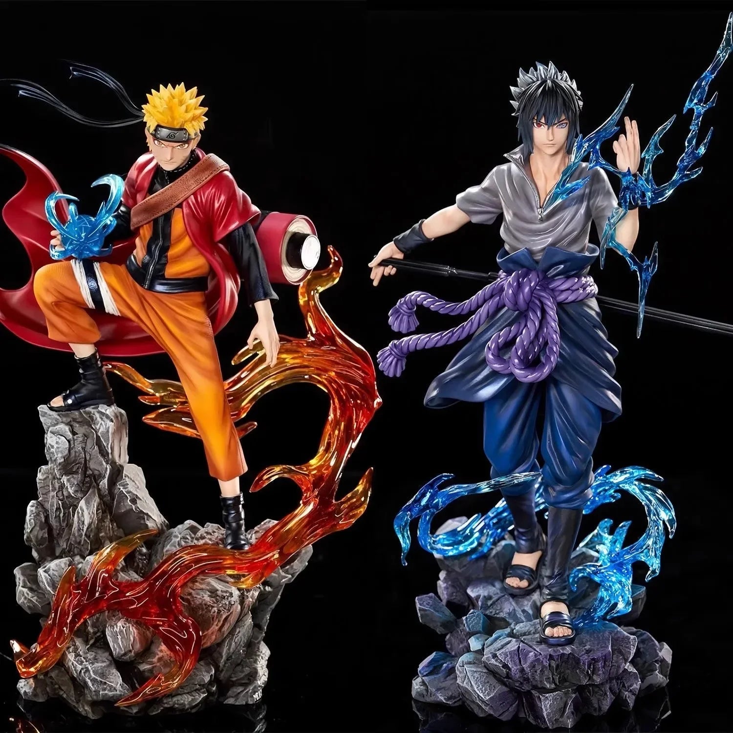 23cm Naruto Anime Action Figure - Uzumaki Naruto & Uchiha Sasuke PVC Statue Desktop Ornament Collectible Model Toy Gift