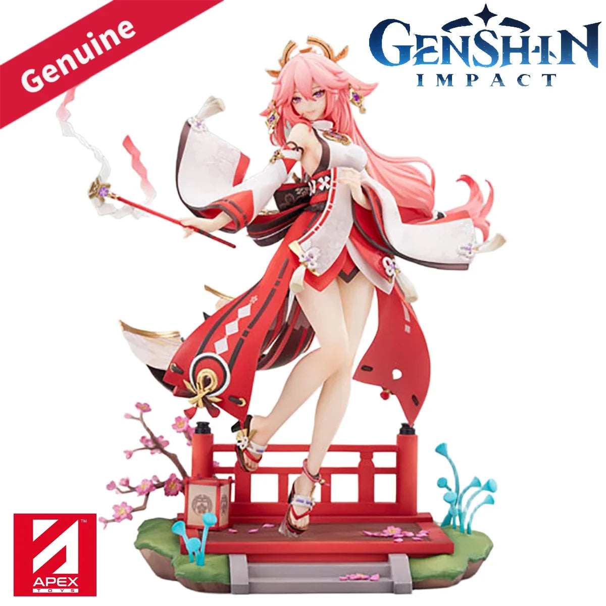 Original Genuine APEX Prepainted Genshin Impact Yae Miko Astute Amusement Ver. 1/7 H=280mm Game Character Figure Decoration Gift