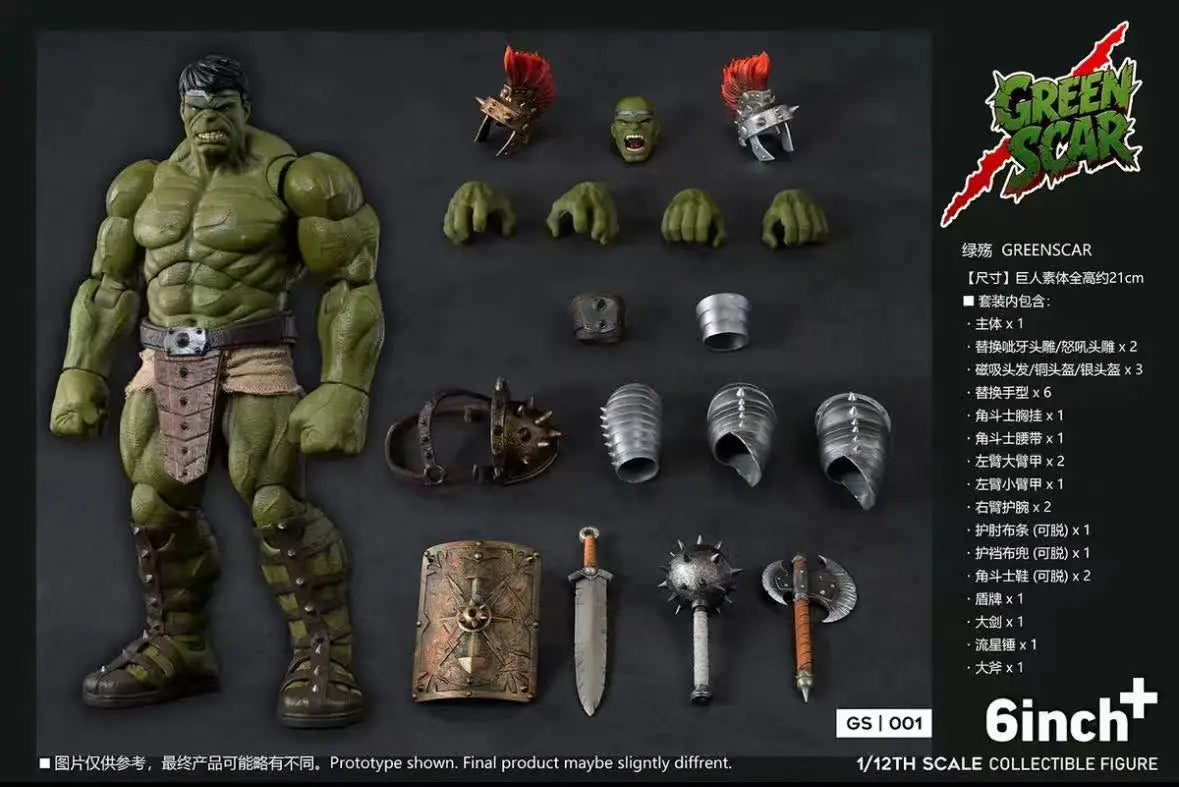 Auf Lager Original 6 Zoll plus GREENSCAR GS001 Hulk Actionfigur Spielzeug und Geschenkesammlung für Fans und Sammler