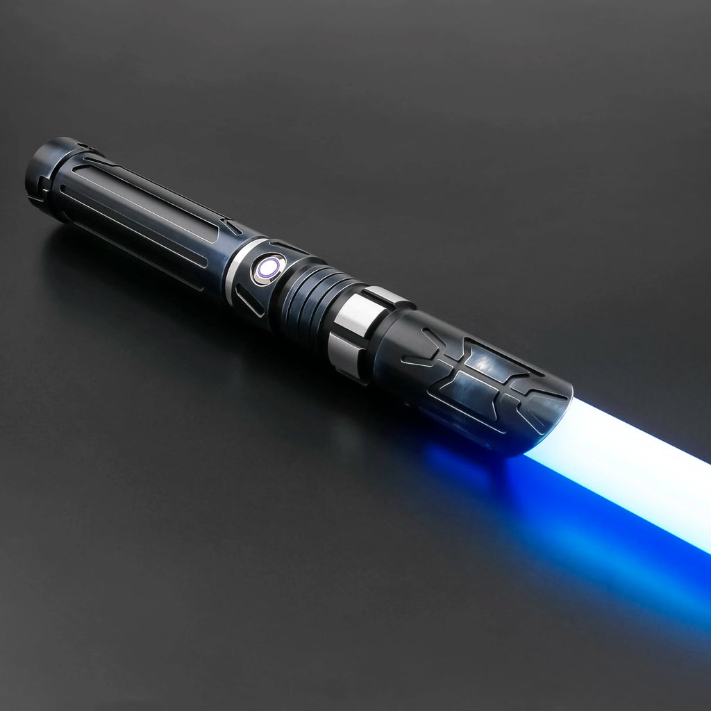 TXQSABER Neo Pixel Lightsaber Double Blade Spinning Sword RGB with Removable Blade Metal Hilt Weathered Blaster Toys Saber Staff