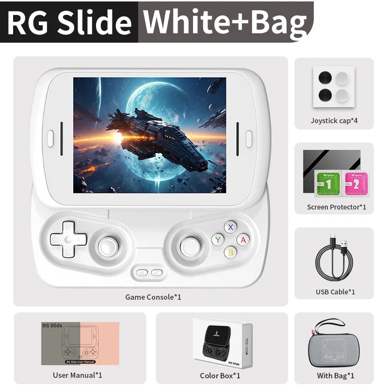 Anbernic RG Slide Handheld Game Console 4.7-inch LTPS In-Cell Screen Android 5000mAh Video Gaming Player Supports 1080p-Port Out