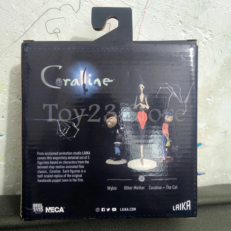 3PCS Neca Coraline Figure Anime Coraline & the Secret Door Crooked Character Action Figure Model Toys Doll Horror Birthday Gift