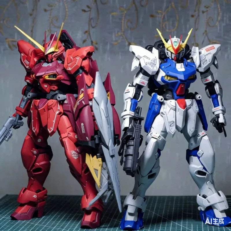 MG RGX-00 1/100 Weiß & Rot Testament Bausatz Actionfigur Anime Mecha Spielzeug mit Wasserschiebebild & Display Base Jungen Geschenk
