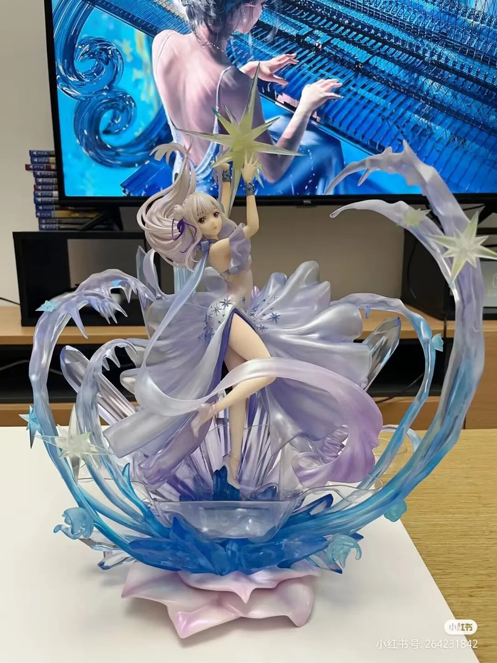 SSF Anime Re:zero Starting Life In Another World Emilia Crystal Dress Ver. 1/7 Complete Pvc Action Figure