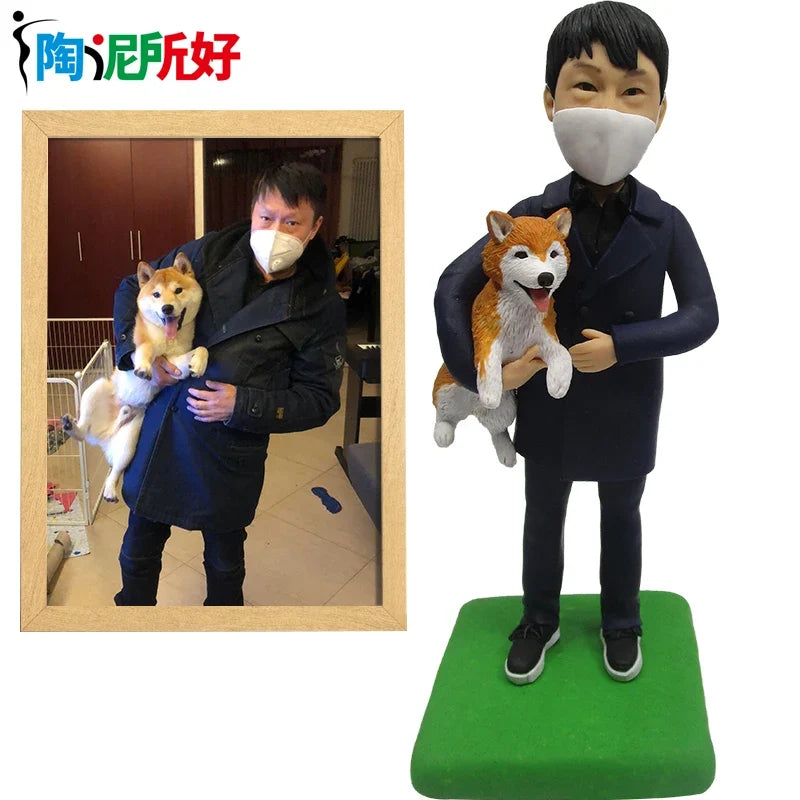 Custom Bobblehead Figure,Full Body Customization on Pictures,Personalized Bobblehead Doll Christmas Gift for Parents and Family
