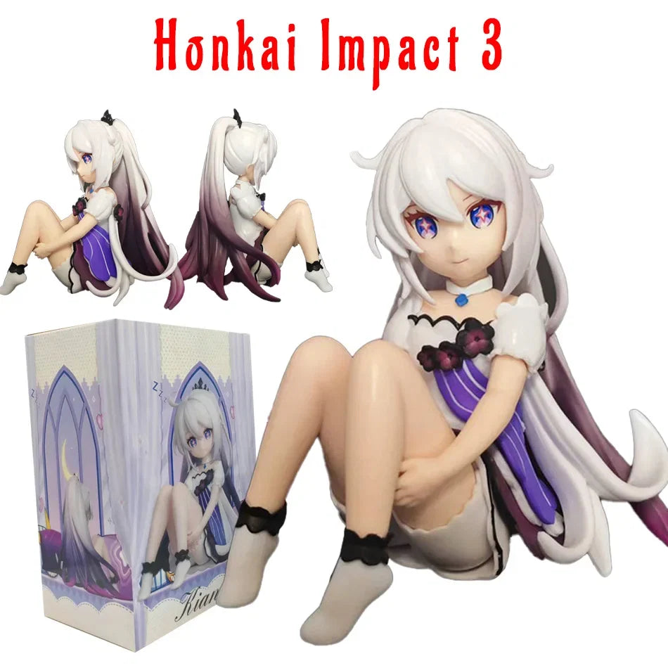 New Honkai Impact 3 Figure Kiana Kaslana Figures Kawaii Game Peripherals Statue Q-Version Model Collection Kids Christmas Gifts