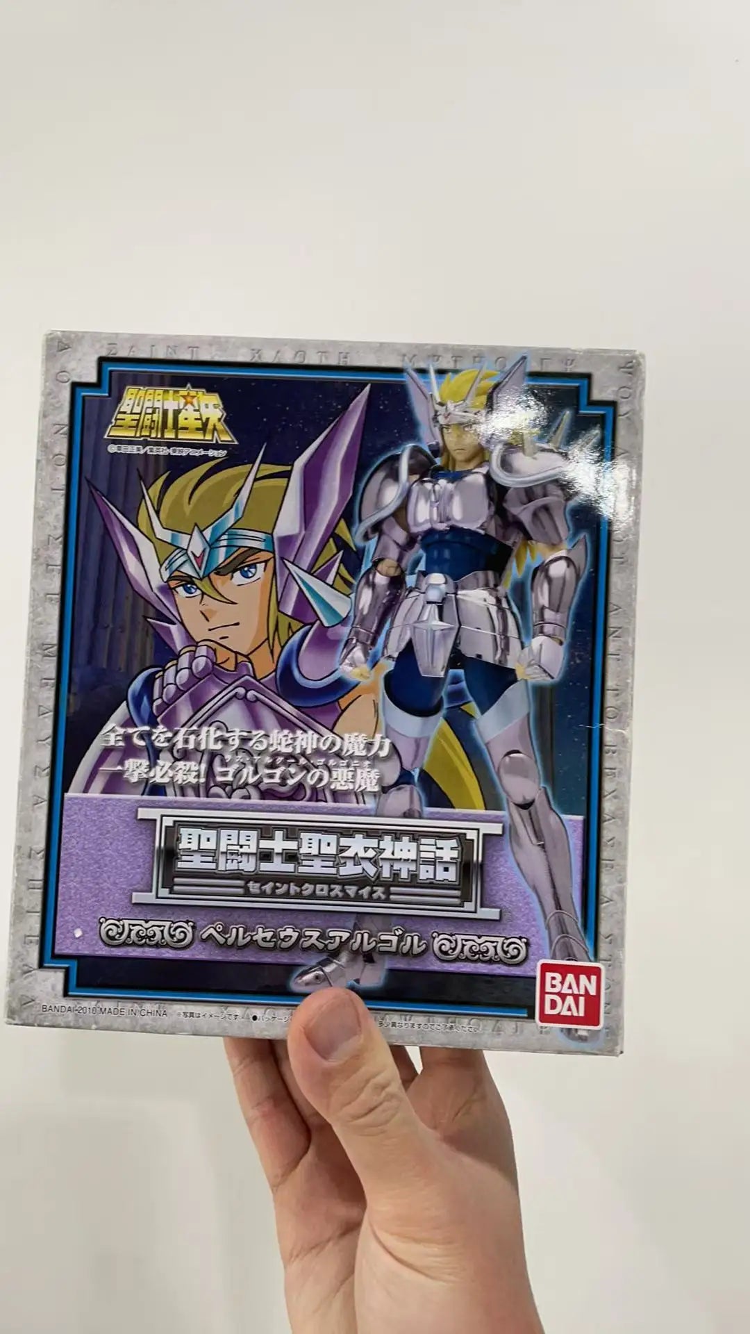Original Bandai Model Saint Seiya Perseus Argor Persus Argol Sliver Saint Cloth Myth Metal Armor Medusa Shield Action Figure toy