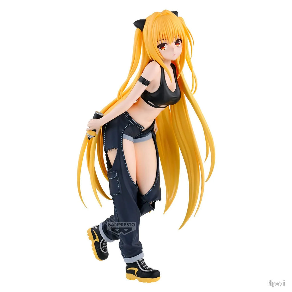 Original Genuine Bandai Prepainted BANPRESTO Glitter & Glamours To LOVEru Darkness Konjiki No Yami Street Ver. H=22cm Figure