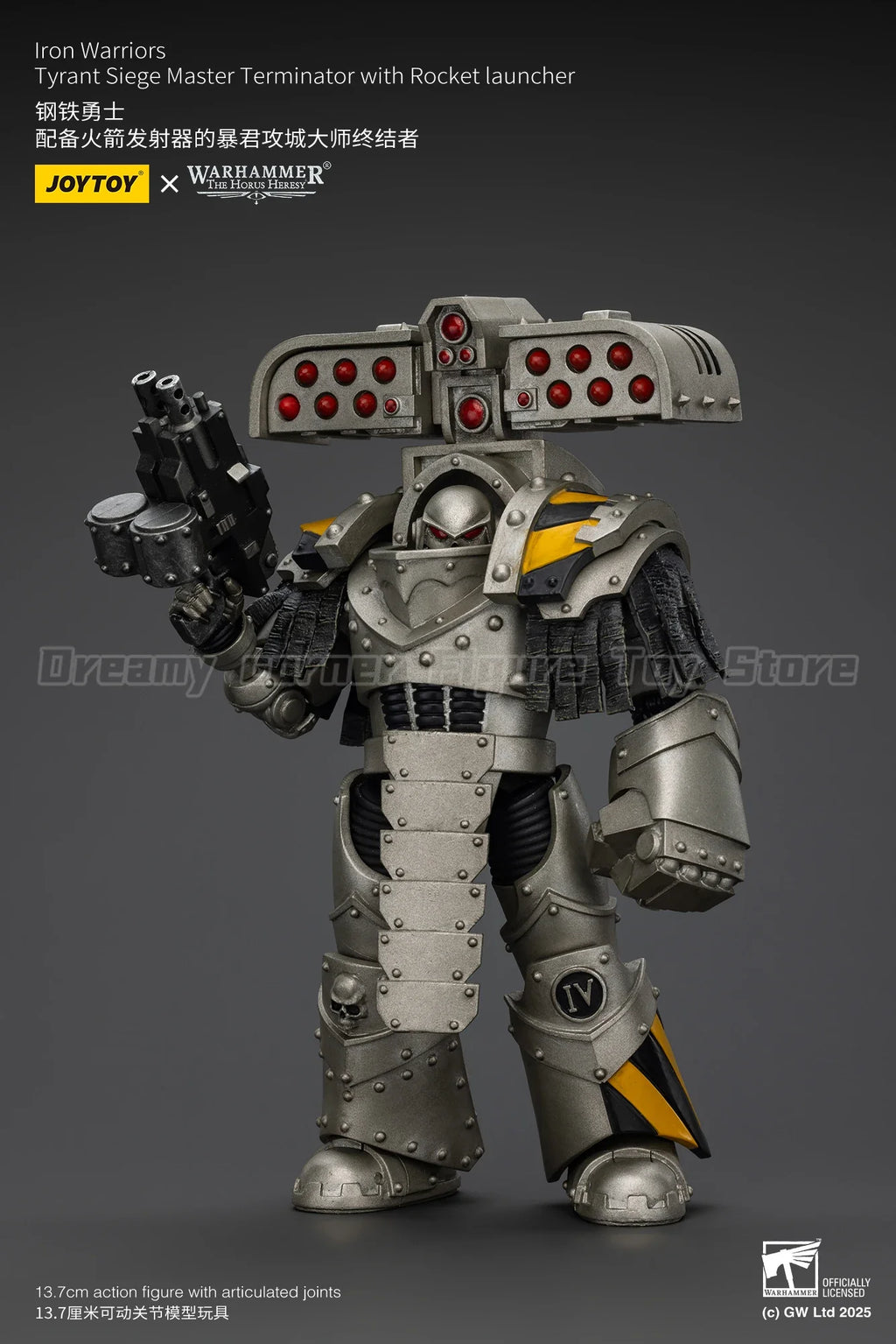 【In Stock】JOYTOY Warhammer 40K Lron Warriors Tyrant Siege Master Terminator with Rocket Launcher 1/18 Action Figures Toy