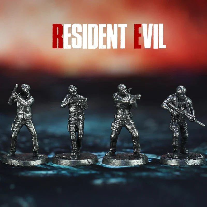 Metal Cupronickel Resident Evil Soldier Model Action Figures Board Game Piece Static State Miniature Ornament Accessories Toys