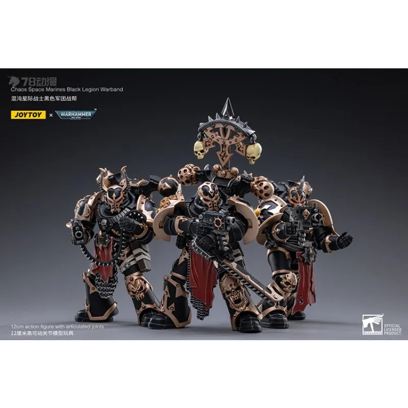 JOYTOY Genuine JOYTOY X Warhammer 40K Series Chaos, Chaos, Interstellar Warriors, Black Legion, Three Person Team 1/18 Movable