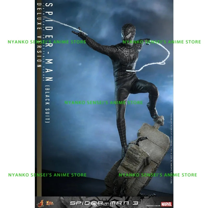 In Stock Hot Toys Spider-Man Tobey Black Suit VIP Special Edition Collectible Action Figure Anime Models Toy Doll gift