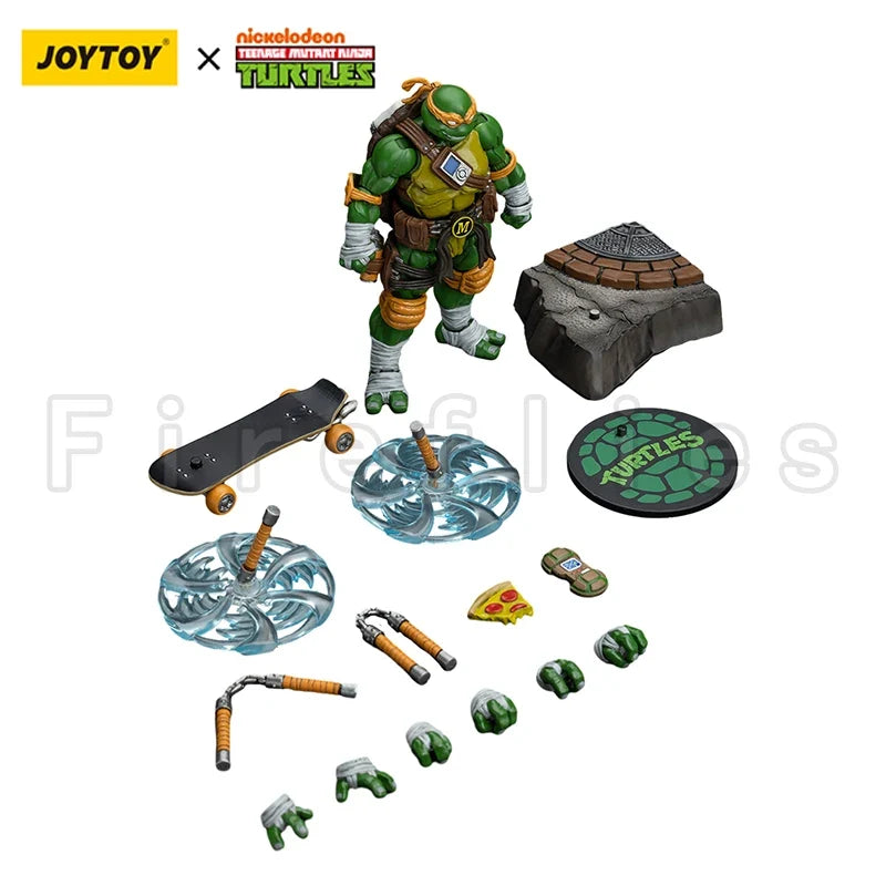 1/18 JOYTOY Action Figure Turtles Michelangelo Donatello Leonardo Raphael Re-issue Version Anime