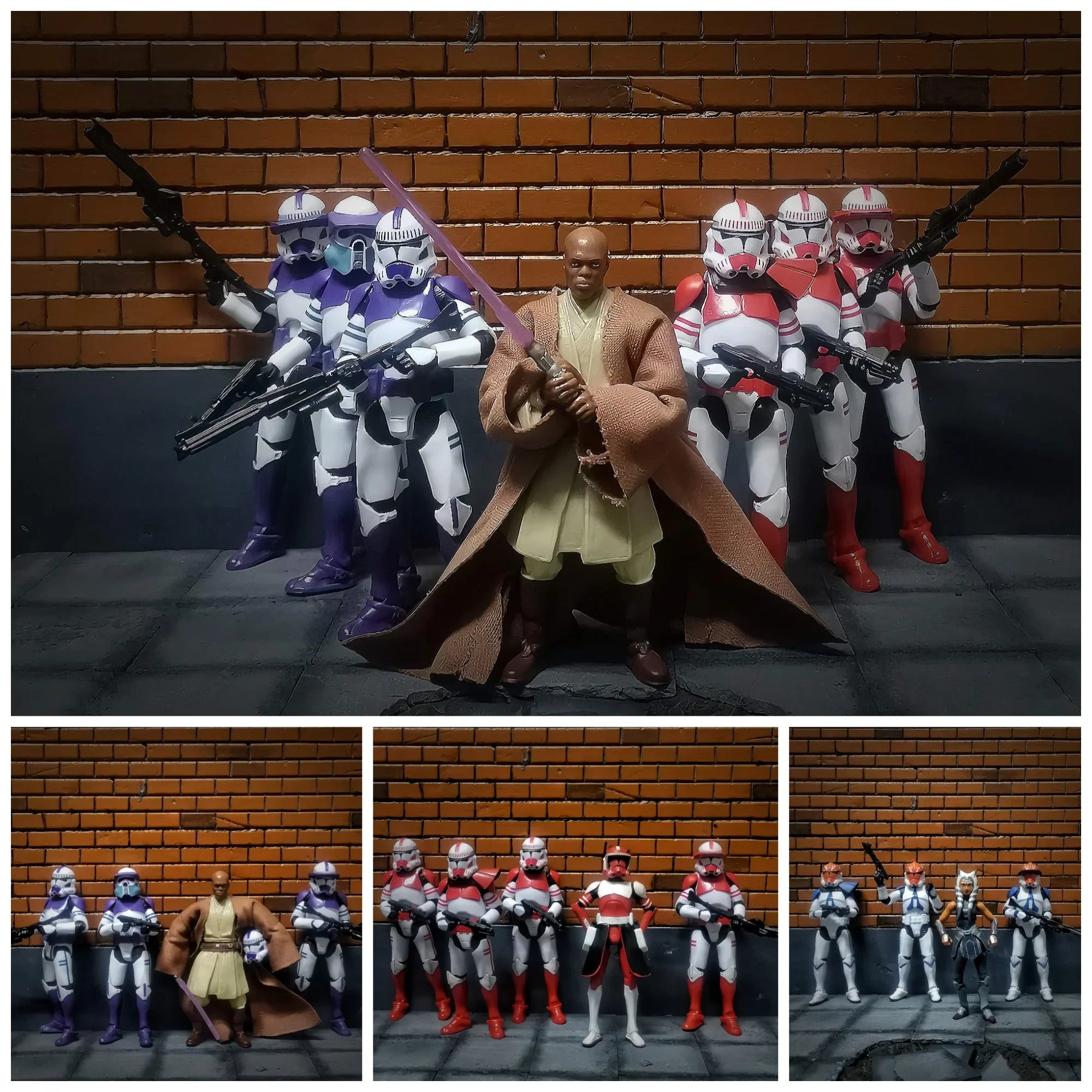 Star Wars 3.75 Inch  Clone Trooper 1/18 187th Legion  Shock Coruscant Guard Action Figure Windu Fox  Toys Model Loose