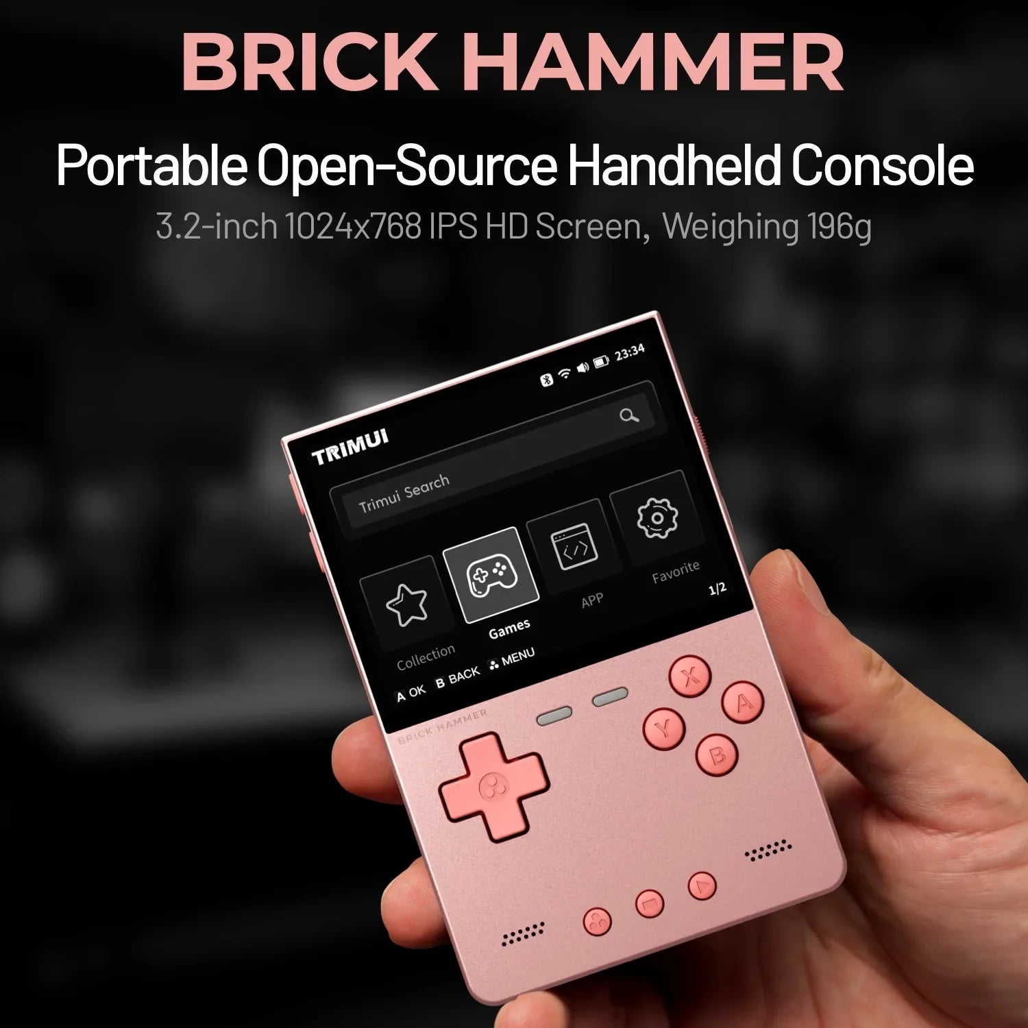 TRIMUI Brick Metal Portable Handheld Game Player with CNC Full Metal Body 3.2'' IPS Screen Retro Games Linux System Video Gaming