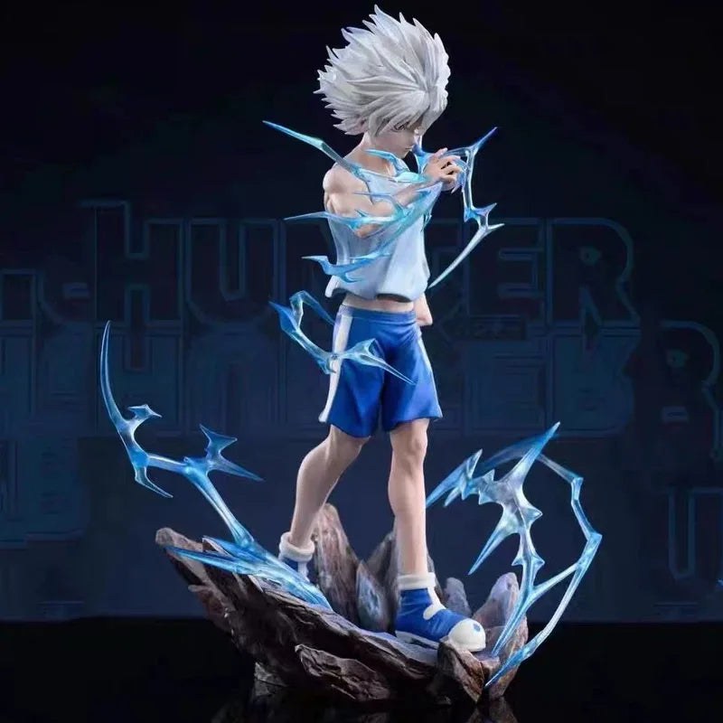 HUNTER×HUNTER Killua Zoldyck Anime Figure Stading Figurine With Special Effect Statue GK 23cm Model Collection Ornament Gift Toy