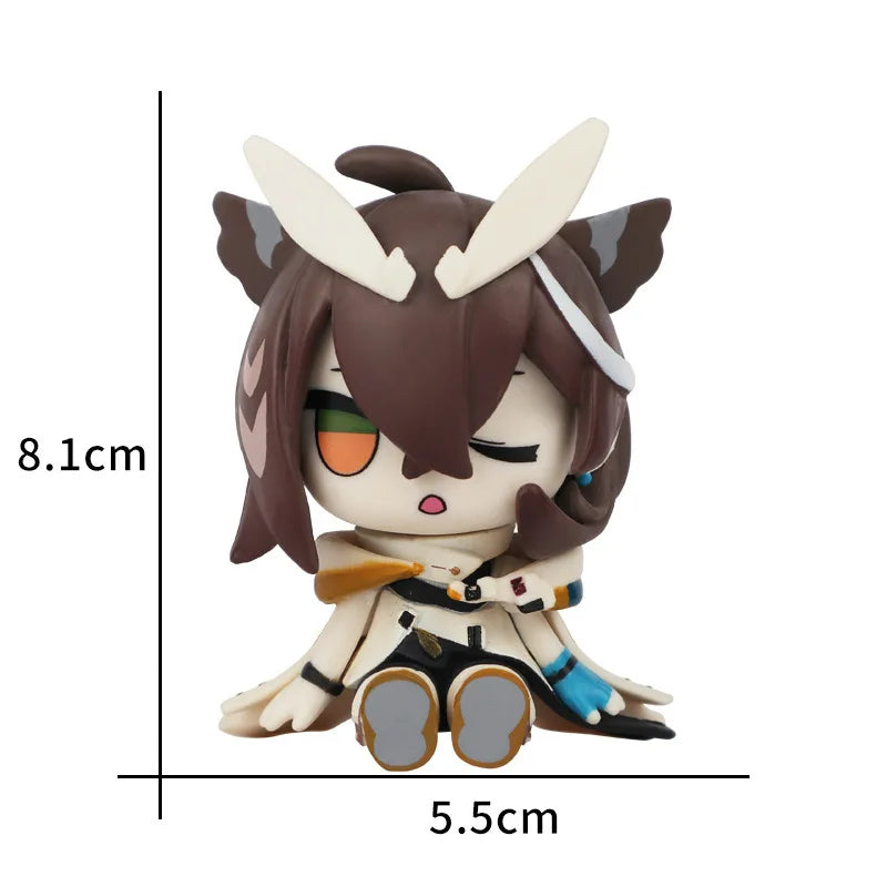 Sitting girl 7.5cm  Q Version Figure the Paradigmatic Model Toys Anime Game Periphery Kawaii Doll Gifts box packaging
