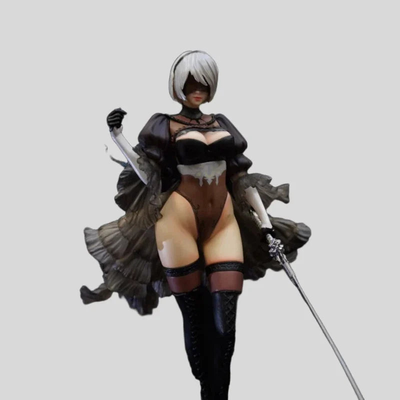 NieR:Automata Nier Bridal Gown Figure, Dual Interchangeable Head Sculpts, Elegant Collectible Model Gift for Fans