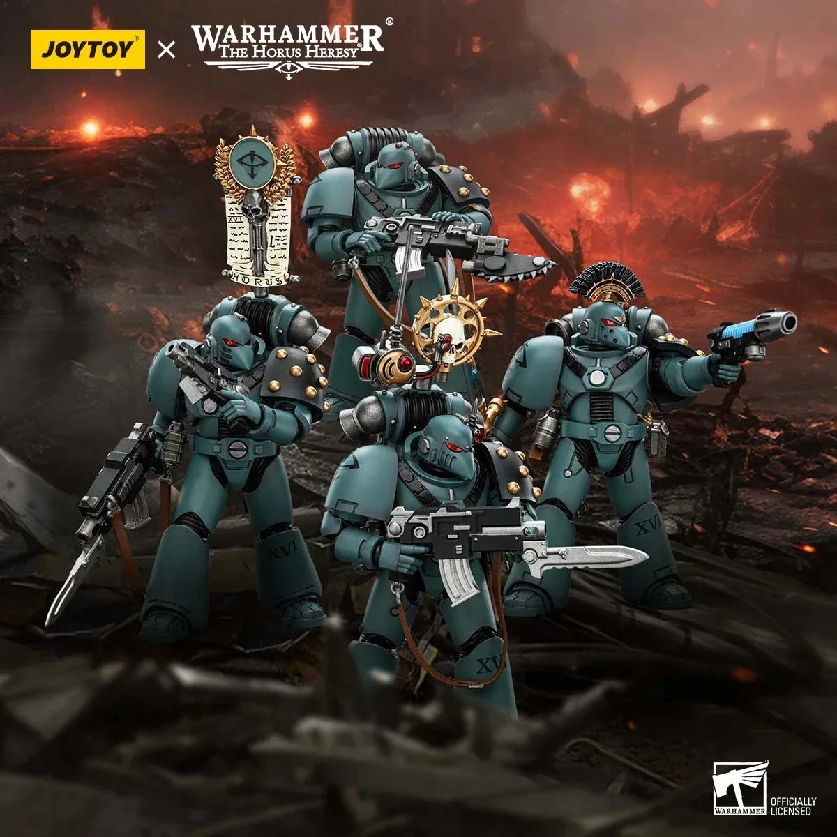 JOYTOY Warhammer 40k 1/18 Action Figures Anime 12cm Sons of Horus MKVI Tactical Squad Collection Model Toys Garage Kit In Stock