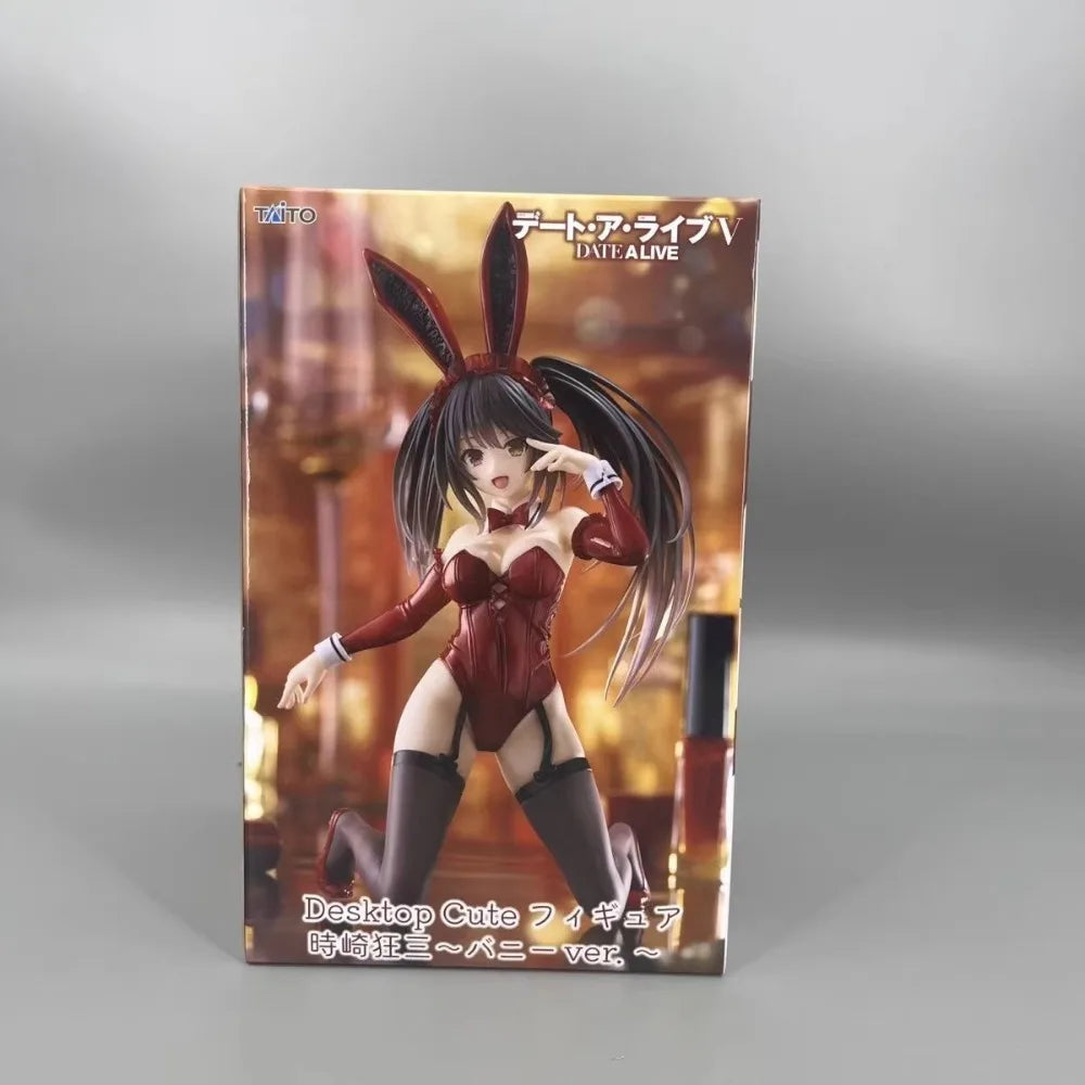 In Stock Taito Original Genuine Date A Live IV Tokisaki Kurumi Desktop Cute Figure Bunny Ver. 13cm Collections Model Toy Figures
