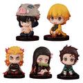Q Posket Demon Slayer Figure Wholesale Mini Figurine 5Pcs 15Pcs Sets Kimetsu No Yaiba Small PVC Dolls Desktop Decoration Toys