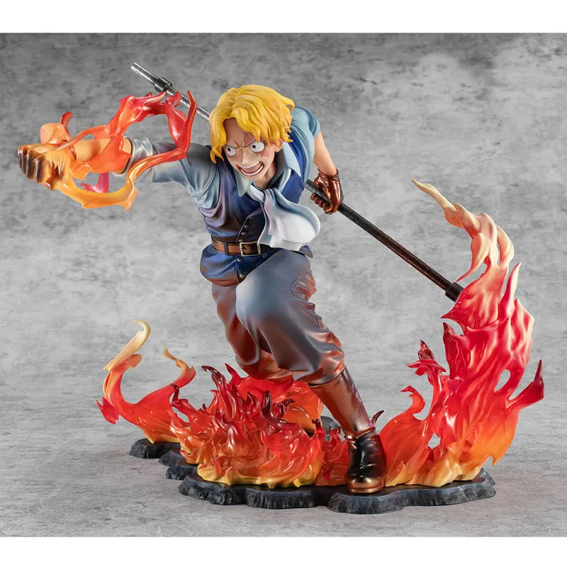 Bandai Genuine Mega House POP Limited Edition ONE PIECE SABO -Fire Fist Inheritance- Anime Action Figure Model Toy Gift Children