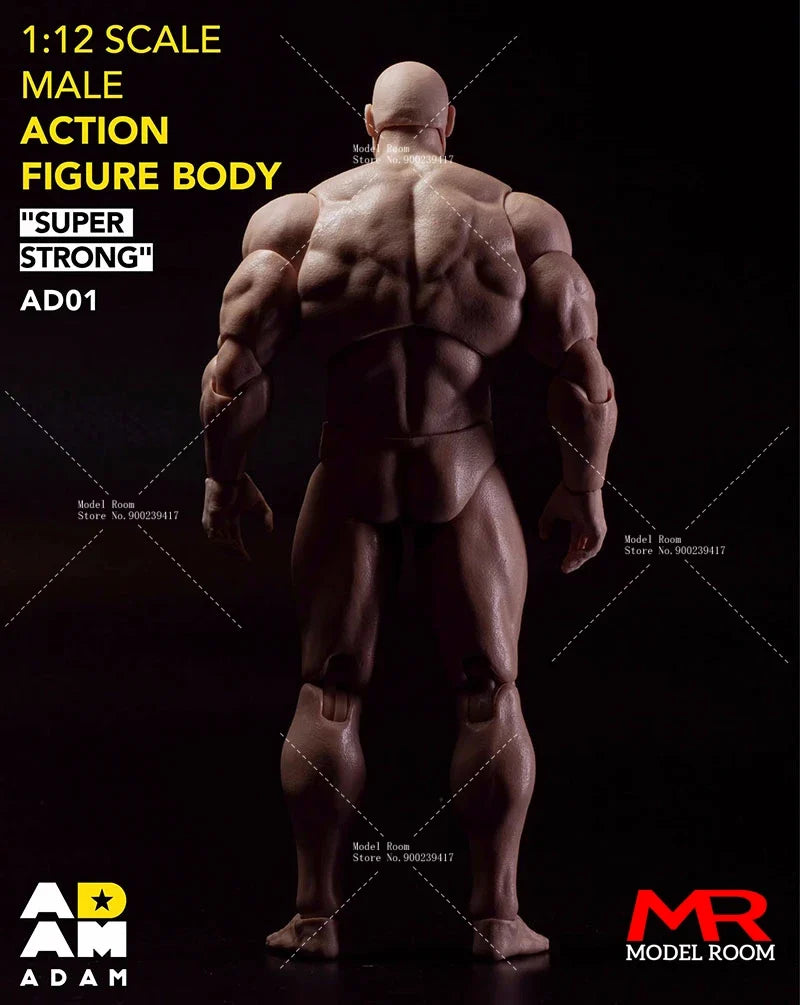 MUFF TOYS ADAM 1/12 Male Strong Muscle Joint Body 6'' Super Flexible Comic Soldier Action Figure Body Doll