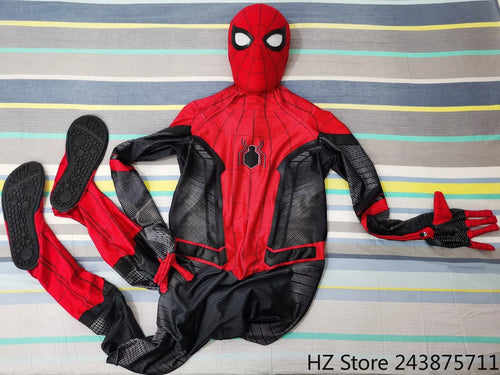 1:1 Maßgefertigter Holland Spider-Man Jumpsuit mit Sohle und 3D Logo Komplettes Spiderman Set Eng anliegende Kleidung