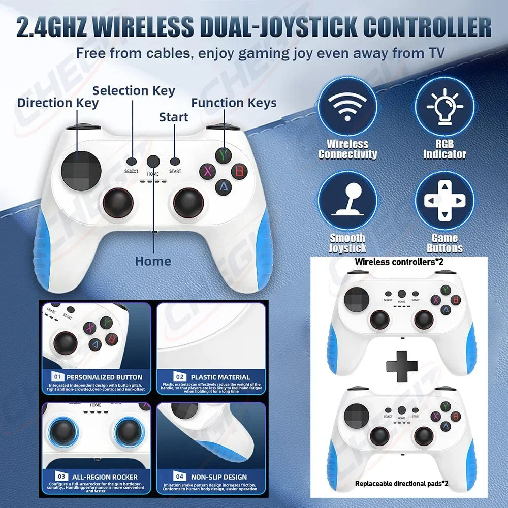 X10 PRO 128G  4K TV Game Stick Video Game Console With 50000+ Game Wireless Controller Gamepad Retro Handheld Game Console/64GB