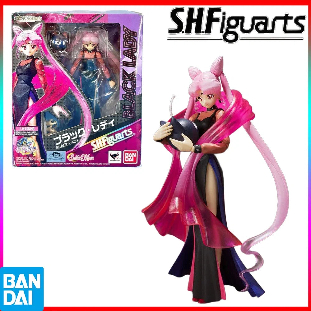 100% Authentic In Stock Bandai S.H.Figuarts Pretty Guardian Sailor Moon Crystal Season III Black Lady Anime Action Figure