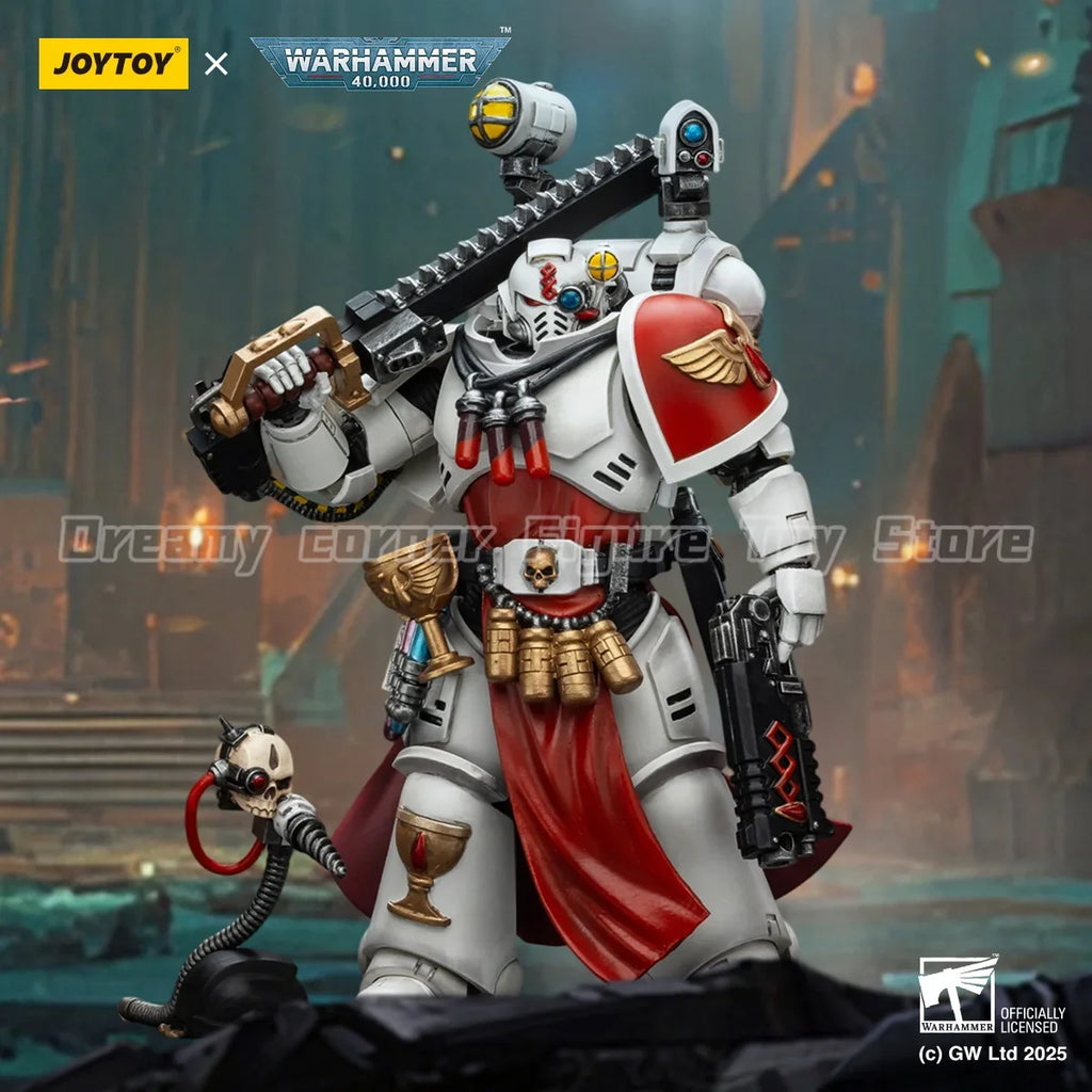 【In stock】JOYTOY Warhammer 40K Blood Angels Sanguinary Priest with Heavy Bolt Pistol Chainsword and narthecium 1/18 Figure