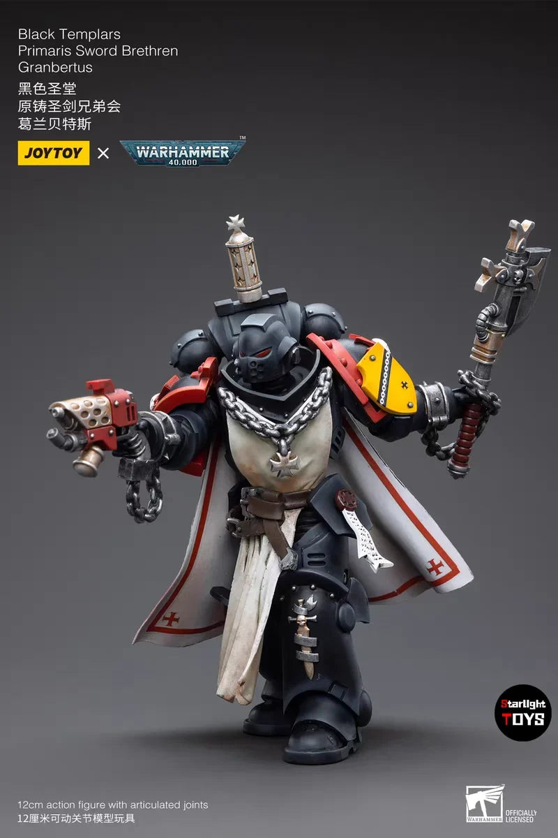 JOYTOY 1/18 Action Figure Black Templars Primaris Sword Brethren Granbertus Toy Model Gift