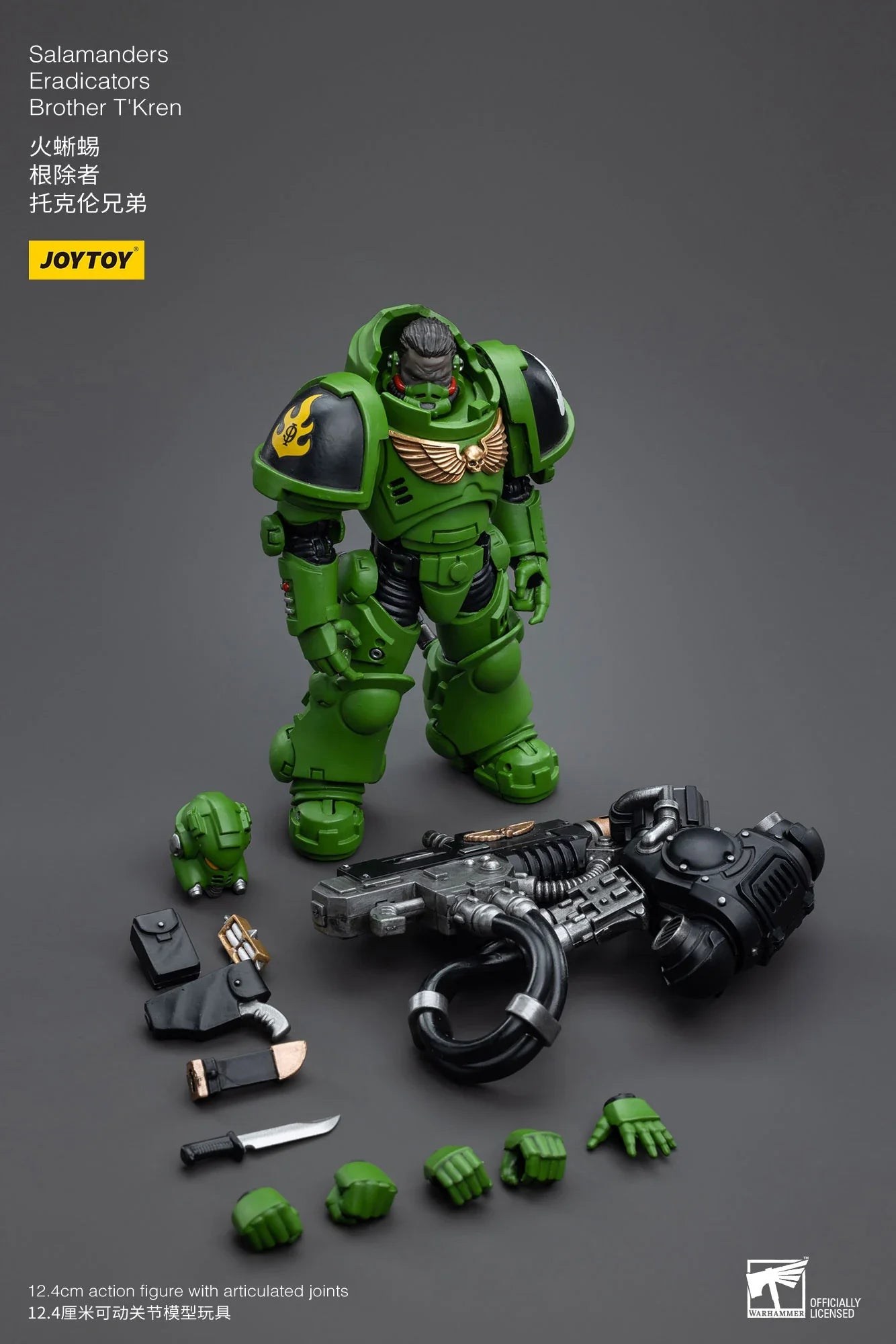 in Stock JOYTOY 40K 1/18 Salamanders Eradicators Sergeant Bragar Brother Xavak T'Kren Action Figures Model Gift for Collection