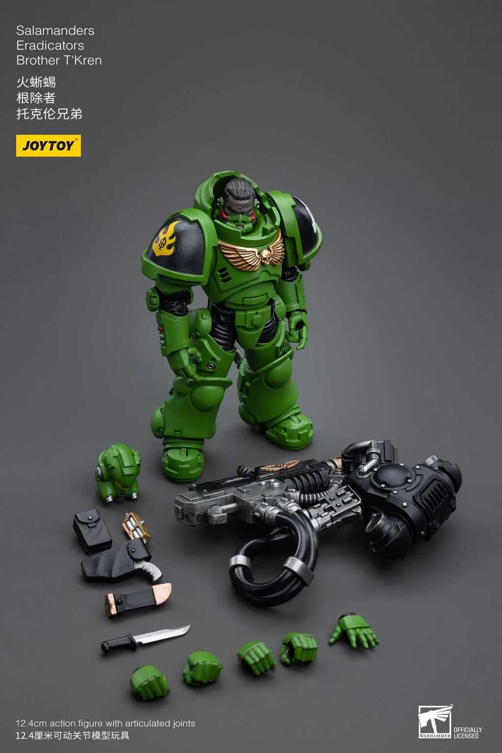 in Stock JOYTOY 40K 1/18 Salamanders Eradicators Sergeant Bragar Brother Xavak T'Kren Action Figures Model Gift for Collection