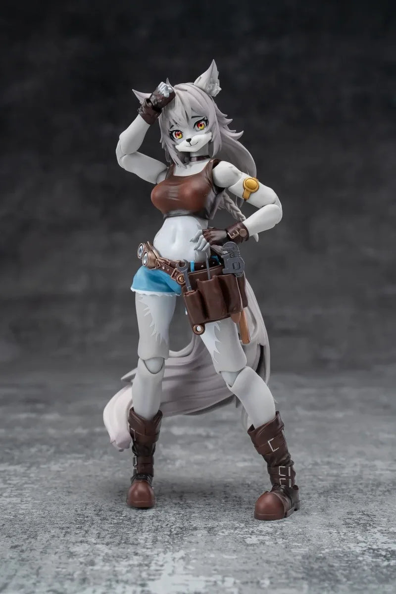 Anime Figure Toys Original Character Repairer 1/12 Wolf Girl Leah Anime Beauty Furry Girls Action Figures Model Toys Fans