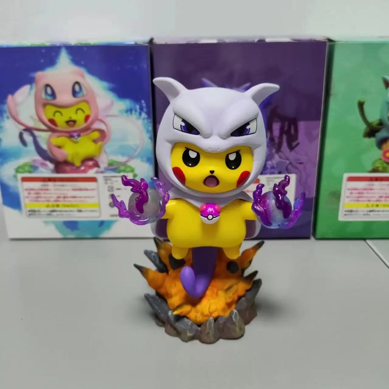 Anime Pokemon 12CM Pikachu Cosplay Action Figure Mini Q Cute Cartoon PVC Model Toys Children Gifts