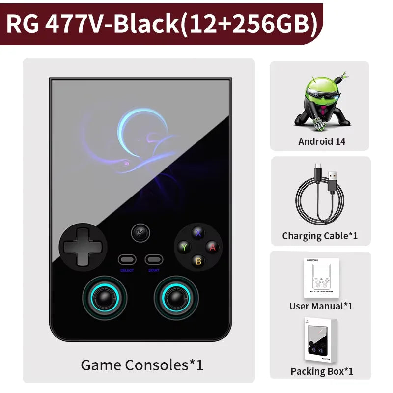 ANBERNIC RG477V Handheld Game Console Android 14 Video Player 4.7" LTPS In-Cell DSP Sound Effect Support AI RixelHK 1080p-DP ps2