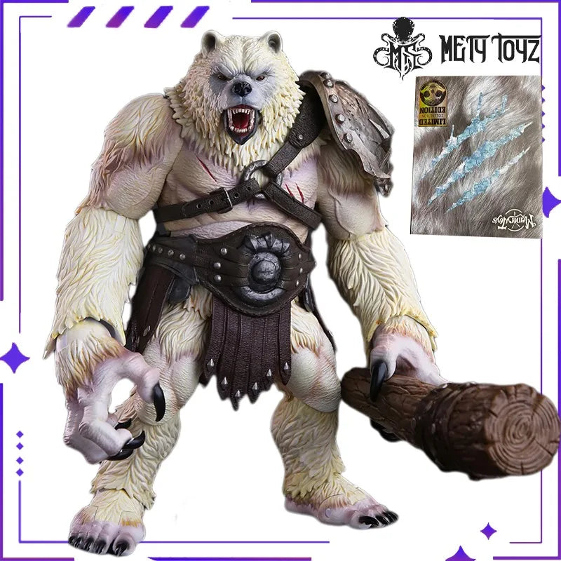 METYTOYZ Original Brown and White Bear Man Panda Warrior Broken Claw Mobile Doll Model Handmade Toy Ornament Gift Collection
