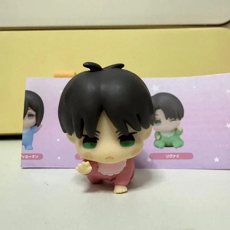 Attack on Titan Gashapon Toys Eren Jaeger Mikasa Ackerman Armin Arlert Levi Ackerman Q Version Action Figure Model Ornament Toys