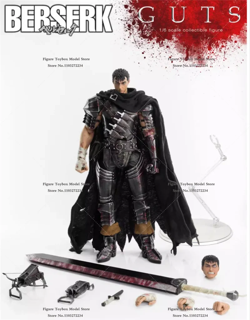 ThreeZero 3Z06750W0 1/6 Berserk Guts Damaged Anime Boy Action Figure Mini Big Sword Static Model Ornament 12" Full Set Soldier