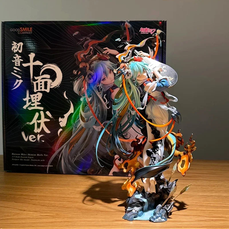 Gsc Original Hatsune Miku Shi Mian Mai Fu Ver Figure Ambushed From All Sides Miku Genuine Action Figurine Anime Model Doll Toy