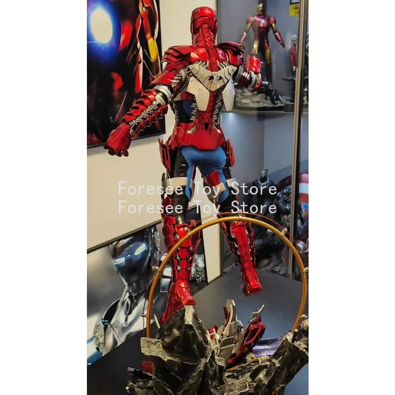 New 66cm Iron Man MK5 Figure The Avengers Surroundings Figure Light-up Collection Desktop Ornament Decorations Gift for Children