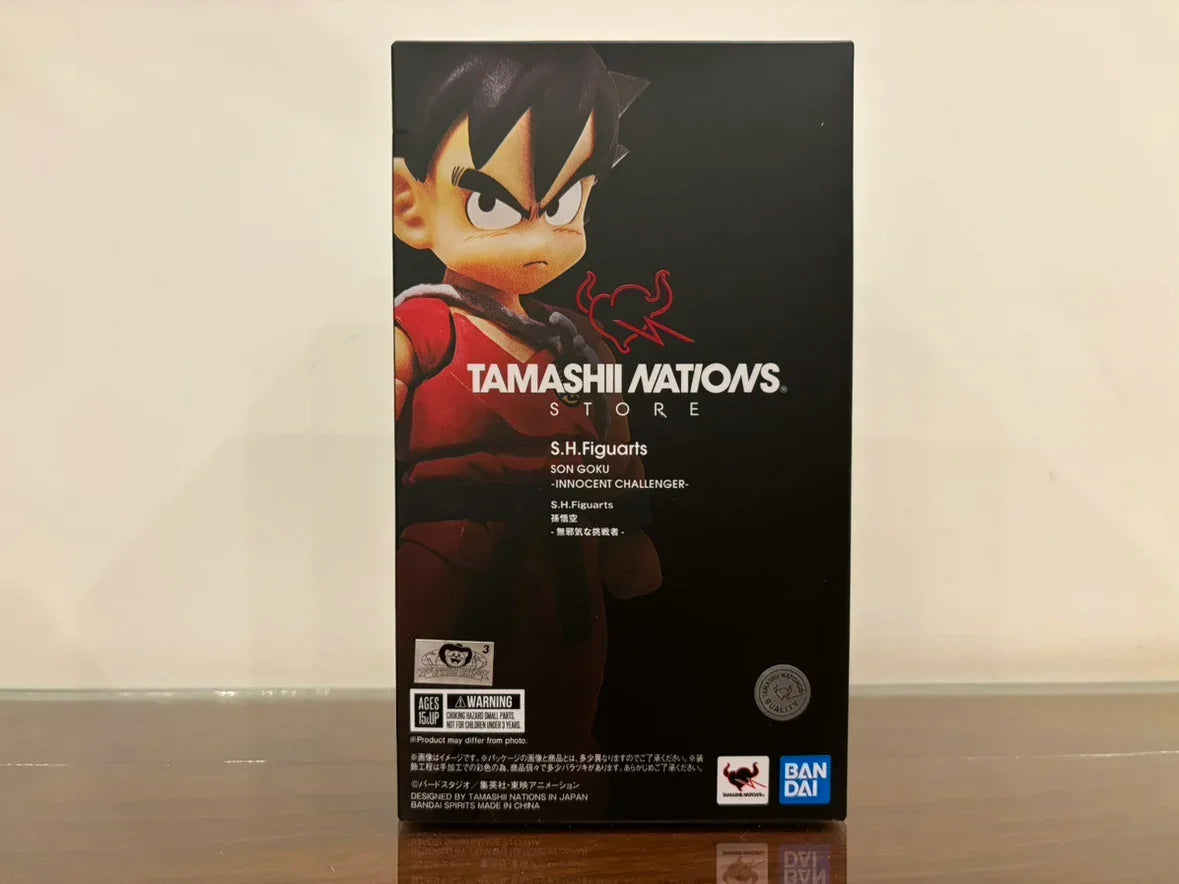 Original Bandai Shf Dragon Ball Anime Figures Innocent Challenger Son Goku Action Figurine Kid Goku S.h.figuarts Toy In Stock