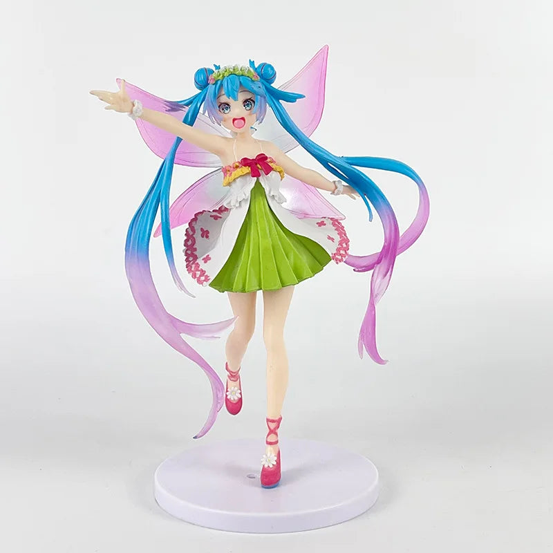 18CM Anime Hatsune Miku Four Seasons Series Spring Spirit Kawayi Dress Dress Up Model Toy Gift Collection Action Figure PVC