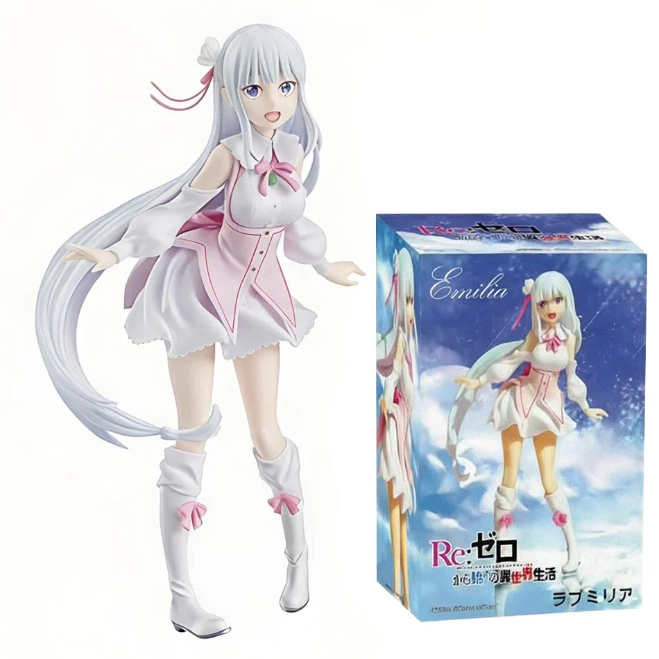Re:Life In A Different World From Zero 17cm Anime Figure Emilia Memory Snow Magical Girl Kawaii PVC Peripheral Model Toys Gifts